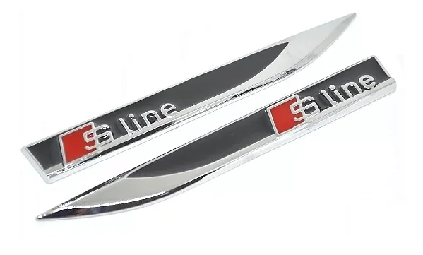 Emblema Sline Metal Audi A1 A3 A4 A5 A6 Tt Q3 Q5 Laterais Q7