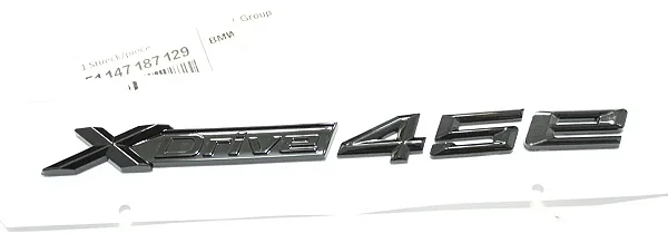 Emblemas Traseiro Bmw Xdrive 45e X1 X3 X4 X5 X6 Original Preto
