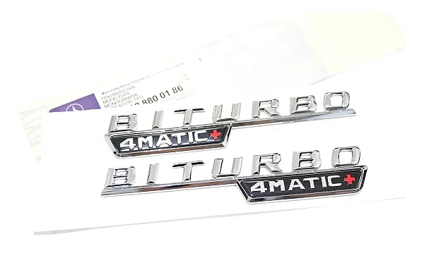 Emblema Mercedes Biturbo 4matic+ Gla45 A45 Cla45 C43 A43 Amg