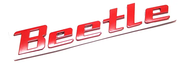 Emblema Volkswagen Novo Fusca Beetle Turbo Rline Traseiro Vermelho