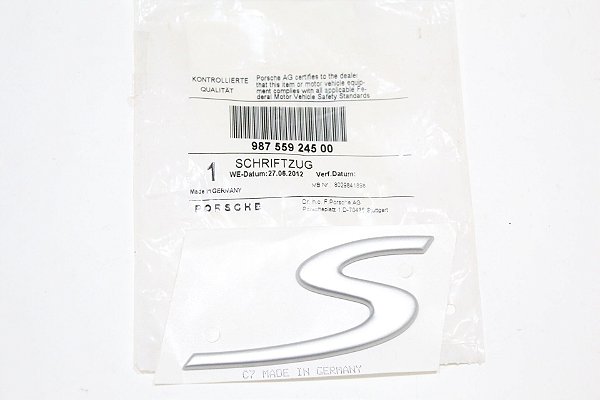 Emblema Porsche S Original Cayenne Cayman Boxster Prata Turbo 98755924500
