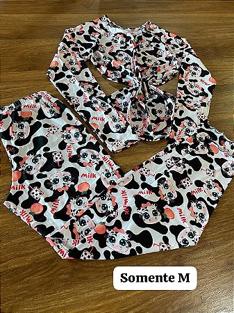 Pijama de Frio Manga Longa Suede Estampado