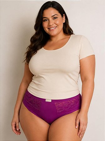 Calcinha Plus Size fio com renda - 48,50,52