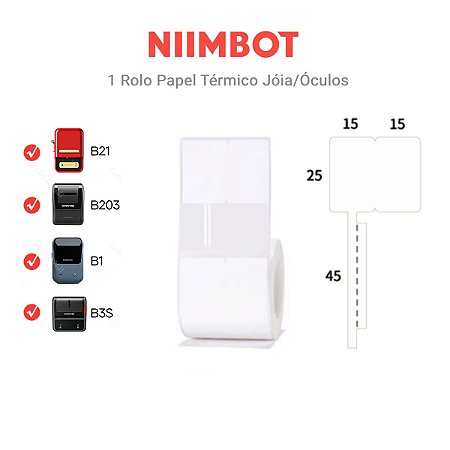 Rolo de etiquetas para Jóias/Óculos 30x25mm (100un)