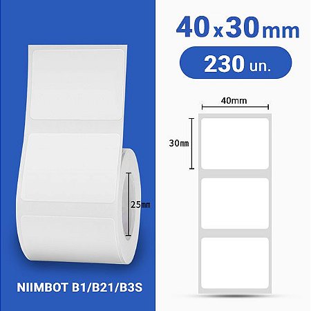Rolo de etiquetas 40x30mm (230pçs)
