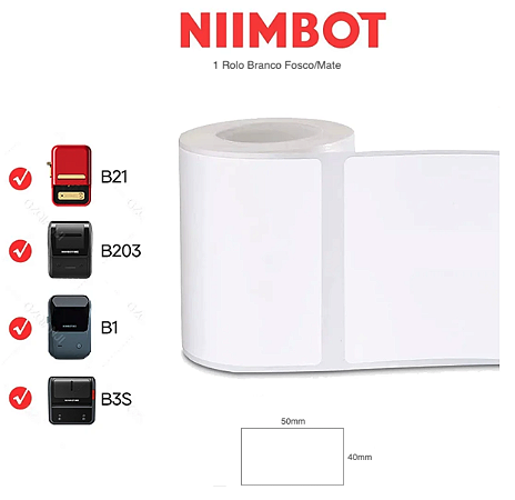 Rolo Etiqueta 50x40mm Fosco/Mate (180un)