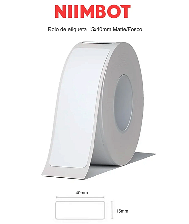 Rolo de etiquetas Branco Fosco 15x40mm (155un)