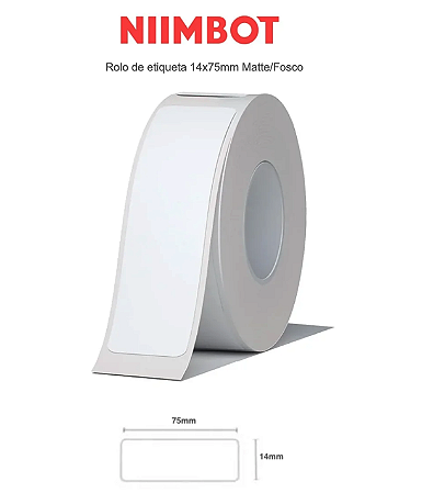 Rolo de etiquetas Branco Fosco 14x75mm (90un)