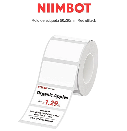 Etiqueta branca com escrita em vermelho e preto 50x30mm (230) - B1Pro/B21Pro