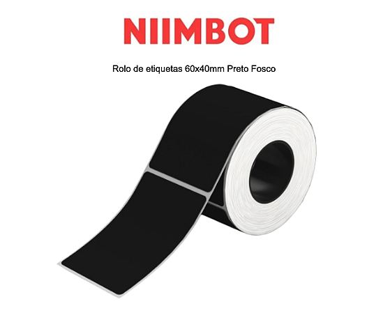Rolo de Etiqueta Preto Fosco 40x60mm (115un) M2/M2_H/M3