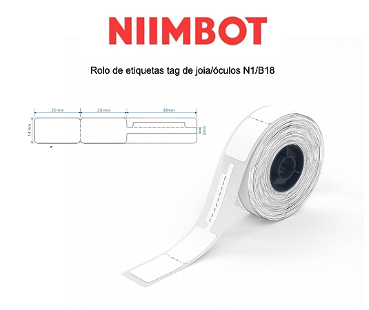 Rolo de Etiqueta Tag Joia/óculos Branca (75un) N1/B18