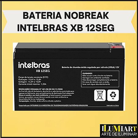 Bateria de chumbo-ácido 12V XB 12SEG Intelbras