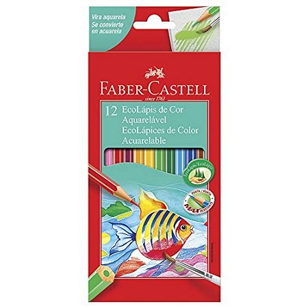 Lápis de Cor Aquarelável 12 cores Ecolapis Faber Castel