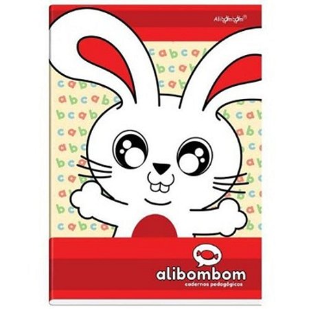 Caderno Alibombom Brochurão Capa Dura Vermelho com pautas numeradas 123x 60 fls