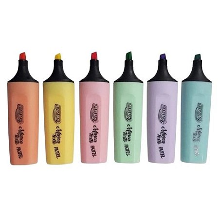 Marca Texto 6 Cores Pastel - BRW