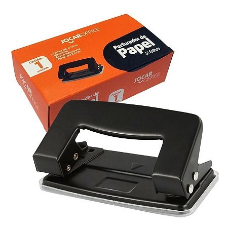 Perfurador De Papel Metal 2 Furos Jocar Para 12 Folhas 93019