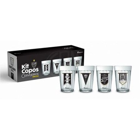 Kit 4 Copo Americano Atlético Mineiro Tradição 190ml Brasfoot