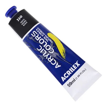 Tinta Acrylic Colors Acrilex Bisnaga C/59ml Preto
