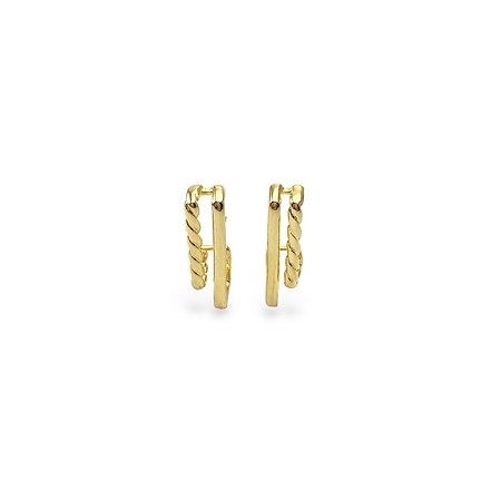 BRINCO EAR HOOKE MIRIAN FOLHEADO A OURO 18K.