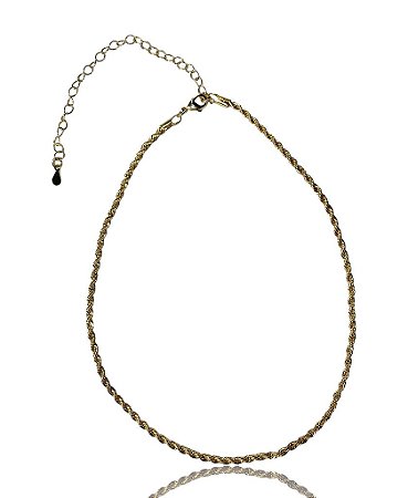 COLAR CORDÃO BAIANO 3mm FOLHEADO A OURO 18K.