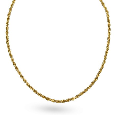 COLAR CORDÃO BAIANO 4mm FOLHEADO  A OURO 18K.