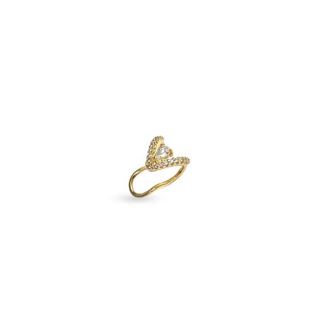 PIERCING FAKE DIAMOND FOLHEADO A OURO 18K.