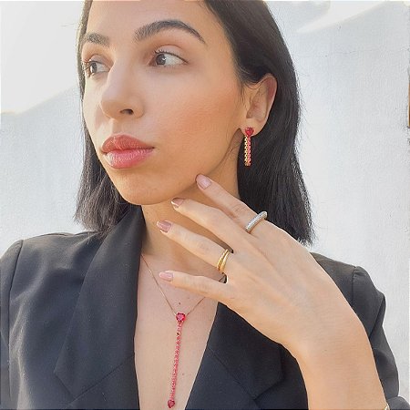 ANEL LUXO CRAVEJADO COM ACABAMENTO EM RÓDIO BANHADO A OURO 18K..