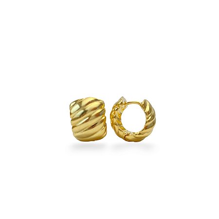 BRINCO ARGOLINHA CROISSANT DE CLIQUE M FOLHEADO A OURO 18K.