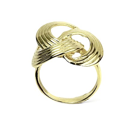 ANEL CIRCULOS ORNATA BANHADO A OURO 18K.