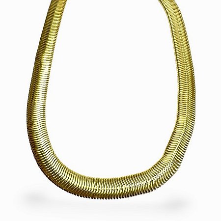 COLAR MALHA 1cm COM APROX. 40cm BANHADO A OURO 18K.