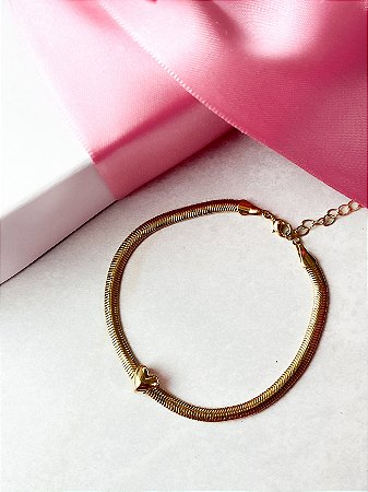 PINGENTE BERLOQUE CORAÇÃO BANHADO A OURO 18K.