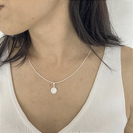 COLAR CORRENTE RABO DE RATO BANHADO A PRATA.