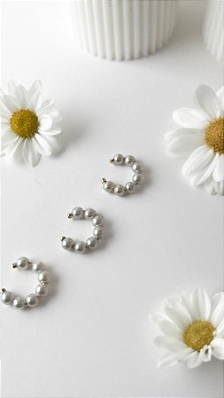 PIERCING FAKE 8 PEROLAS 4 MM BANHADO A OURO 18K.