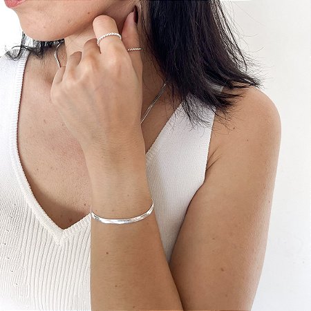 PULSEIRA FITA FINA 3 MM BANHADO  A PRATA.