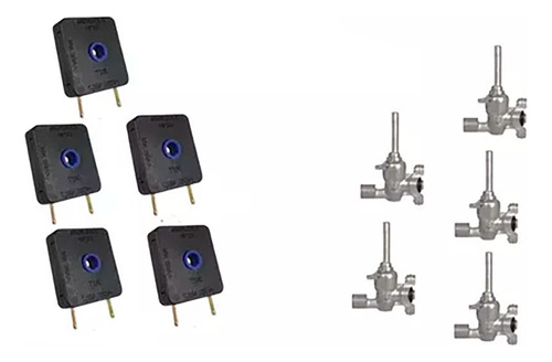 Kit 5 Interruptores+5 Registro Ramal Rosca Fischer Cooktop