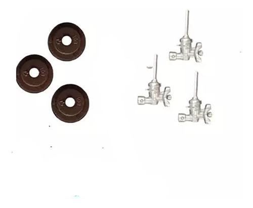 Kit 3 Registro Ramal Encaixe Fischer+3 Borrachas De Vedação