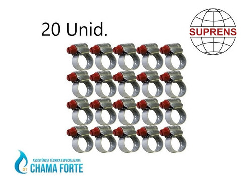 Kit 20 Abraçadeiras Rosca S/fim Suprens 1/4 (9 A 13)