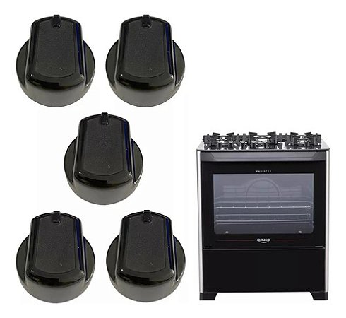 KIT COM 5 BOTÕES DAKO/ATLAS PRETO