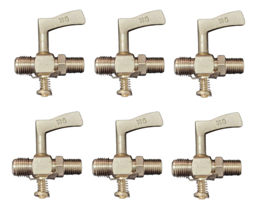 KIT 6 REGISTRO LAT CROM 1/4 BSPT(E) X 1/8 BSP(I) X 3/8 SAE