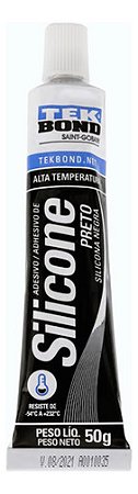 Cola Silicone Alta Temperatura Preto Automotivo Tek Bond 50g
