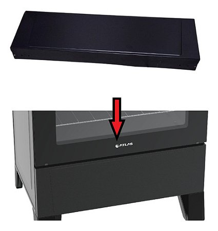 Estufa De Vidro Fixa Pintada Preto Compativel P/ Fogão Atlas 5 Bocas Original 6Q PTO TEXT BBB 19