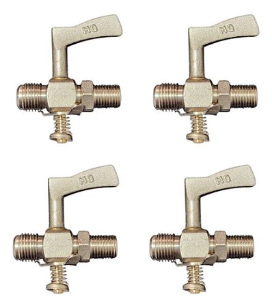 KIT 4 REGISTRO LAT CROM 1/4 BSPT(E) X 1/8 BSP(I) X 3/8 SAE