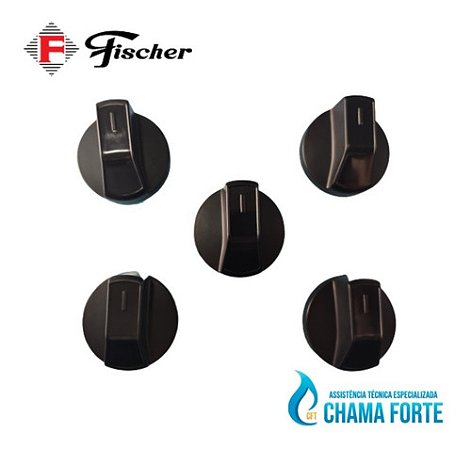 Kit 5 Botões Manipuladores Manipulos Fogão De Piso Fischer