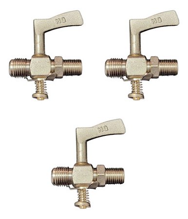 KIT 3 REGISTRO LAT CROM 1/4 BSPT(E) X 1/8 BSP(I) X 3/8 SAE