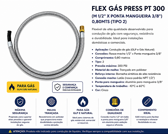 FLEX AR PRESS PT 300 (M X BM) 0,80MTS (TIPO 2)