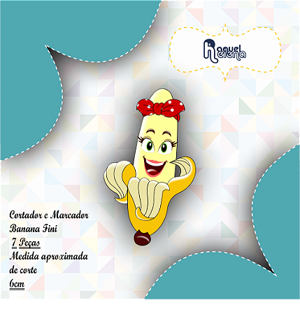 Kit Cortador e Marcador Banana 6cm