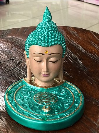 Incensário Busto Buda (verde cintilante)