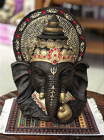 Busto Ganesha (marrom/dourado)