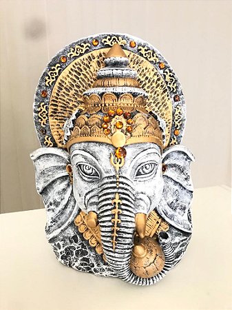 Busto Ganesha (cinza/dourado)