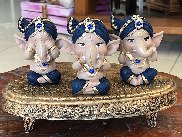 Trio Ganeshinha baby (azul marinho)